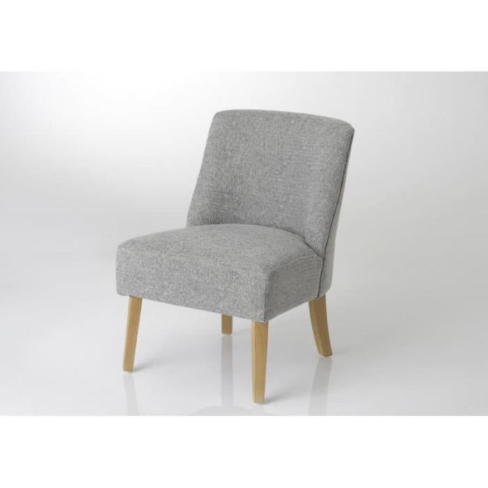 Fauteuil Tissu Gris Et Blanc Dag Gris Achat Vente