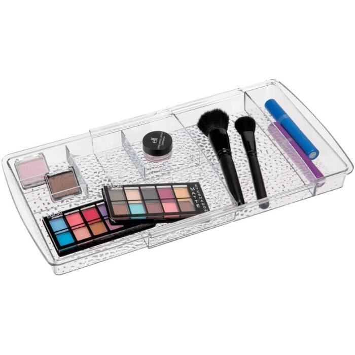 Sac De Rangement Cosmétique PVC Violet 22.5x17.5x11 Cm - Organisateur Maquillage Transparent, Fermeture Zip