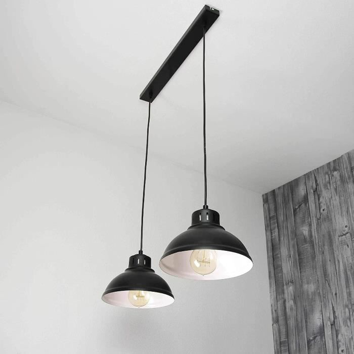 RuiLer Sven noir 2 Lustres Lustre Lampes suspendues Lampes de Plafond ...