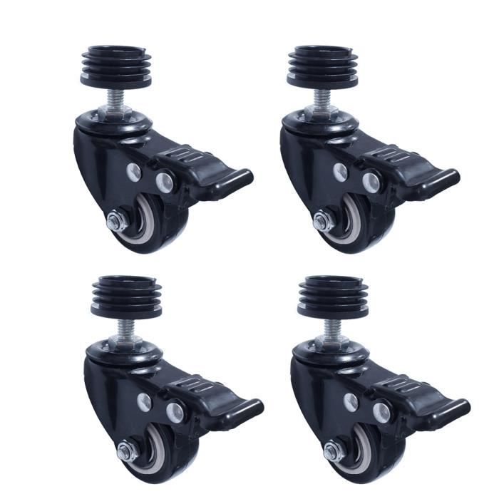 Lot De 5 Roulettes Avec Tige Filetée M8 X 250 Mm Et écrou - Capacité 150 Kg - Pour Chariots, Meubles, établis