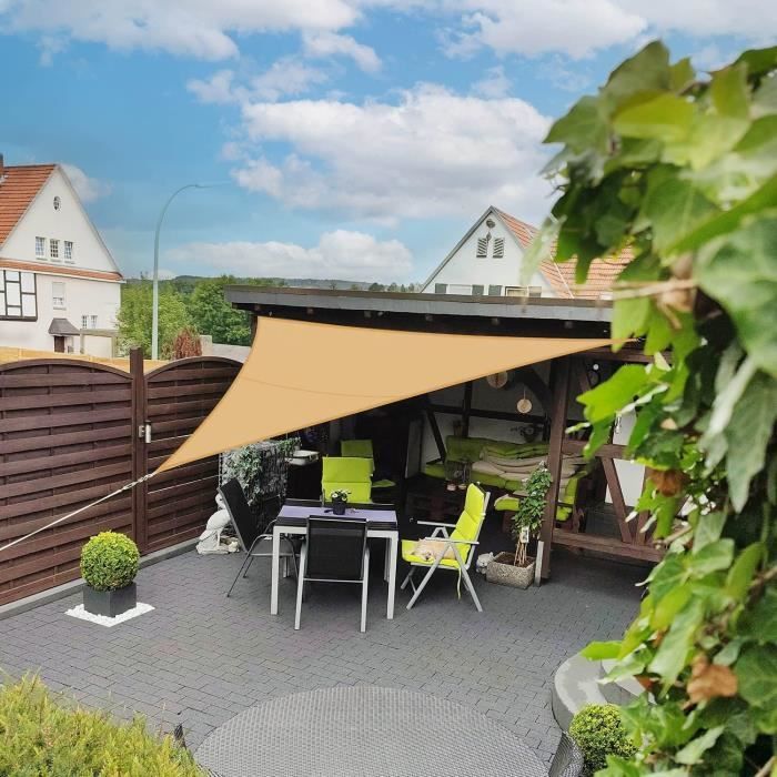 Voile D'ombrage 1x6m Rectangulaire - Protection UV, Imperméable, Coupe-vent, Pour Terrasse, Jardin, Piscine, Camping (taupe)