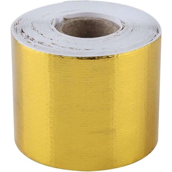 Rouleau De Papier Alu Réfléchissant Doré 10m X 5cm - Protection Thermique Pour Moteur Auto
