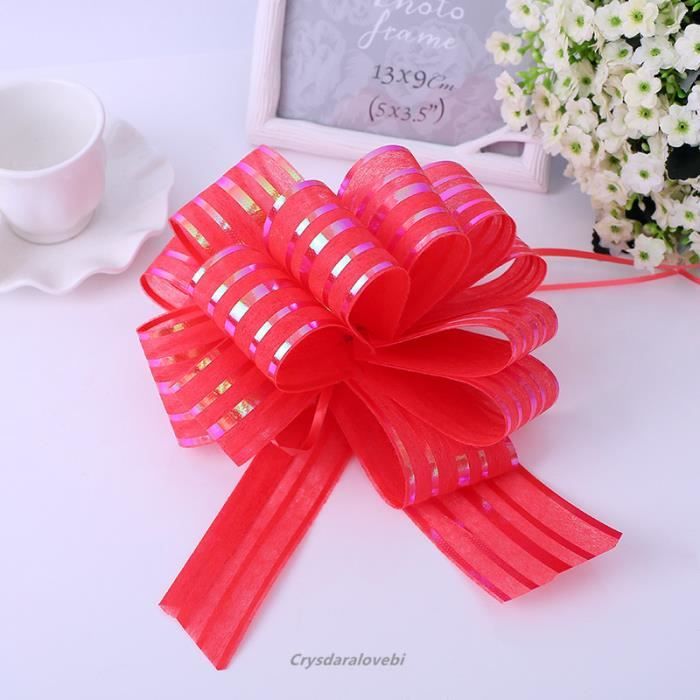 ISAKEN 20 Pièces Nœuds De Noël En Ruban à Tirer Pour Cadeaux De Noël, Nœud Ruban Nœuds Tirer Mini Noeuds D'emballage Cadeau, Ruban Nœuds Tirer Pour Valentin Et Les Emballages, Couleurs Assorties