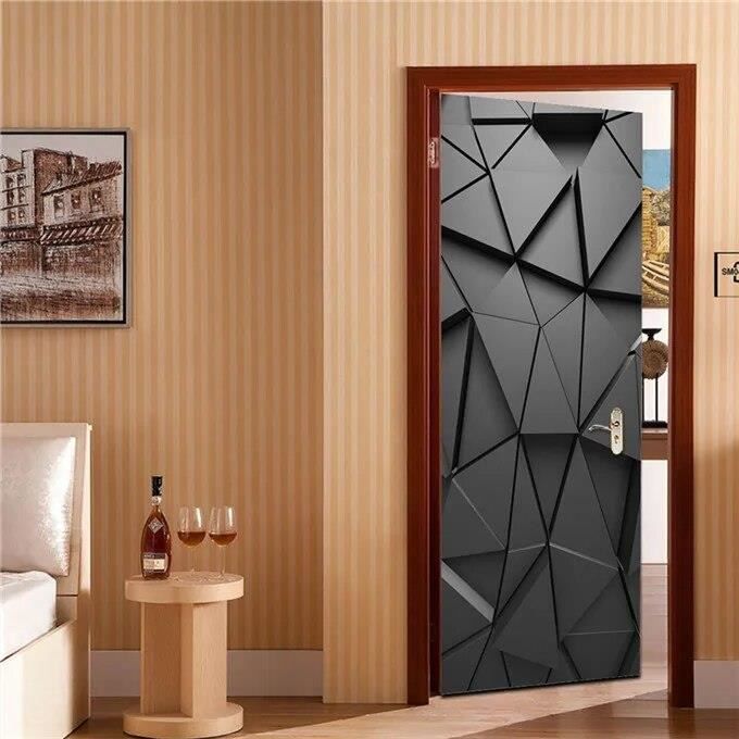 3D Porte Papier Peint Papier Peint Porte Murale 3D Cuir Créatif 90 X 200 Cm Porte Autocollant Diy Auto-Adhésif Étanche Papier Peint Affiche Salon Décoration De La Maison Stickers Muraux