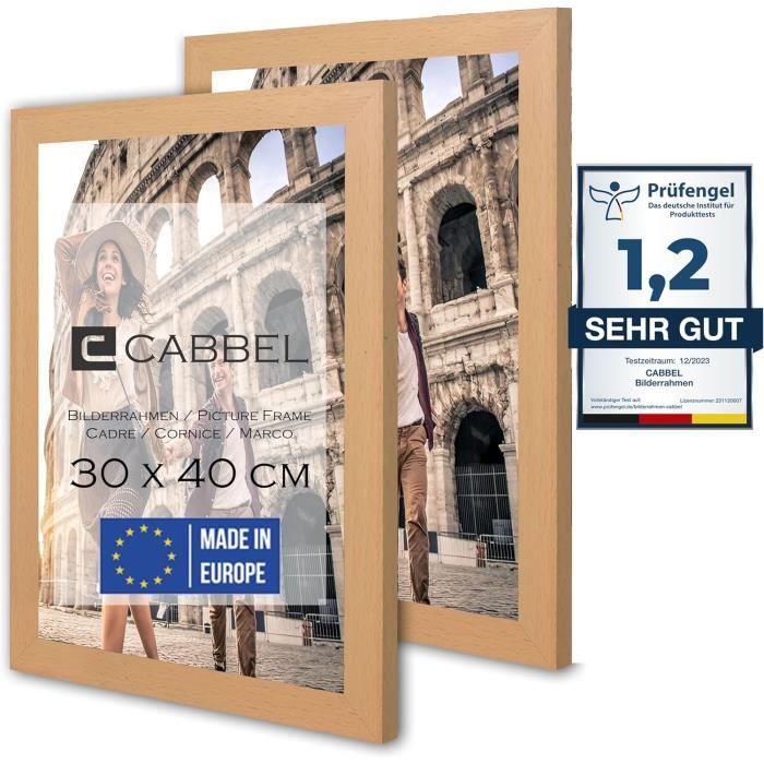 Cadres Photo Noirs 30x40 Cm - Lot De 4 En MDF Léger, Avec Plexiglas - Pour Photos, Affiches, Puzzles