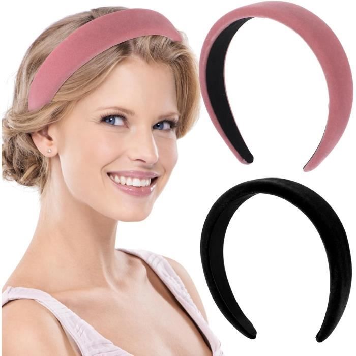 Lot De 2 Bandeaux Zigzag Acrylique - Pour Cheveux Fins, Ondulés, Antidérapant (marron/gris)