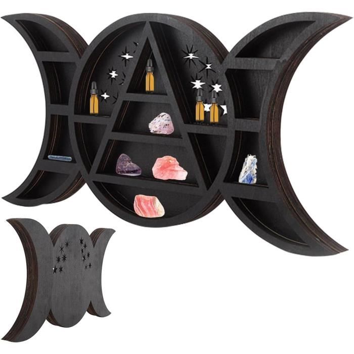 Decoration Chambre 5 Pièces, Décoration Murale Chambre, Deco Chambre Europe Du Nord Phase De Bois Lune Lune D'intérieur, Décoration Murale De Maison De Chambre à Coucher Bohème (Noir