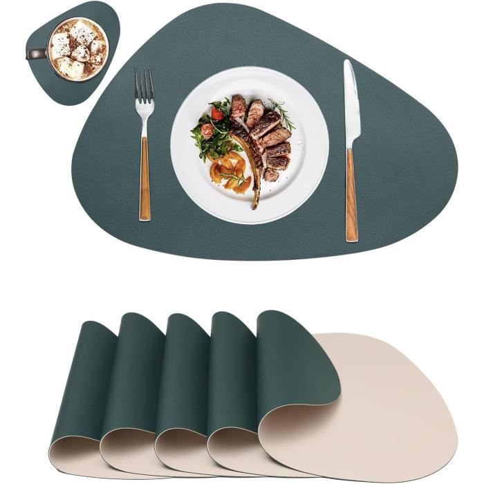 Set De Napperons Lavables Bleus Protection Table Set De 6 Sets De Table Ronds Helena - Protection Lavable Pour Table à Manger Décoration Table Pratique Set De Napperons Lavables Bleus Protection Table Set De 6 Sets De Table Ronds Helena - Protection Lavable Pour Table à Manger Décoration Table Pratique