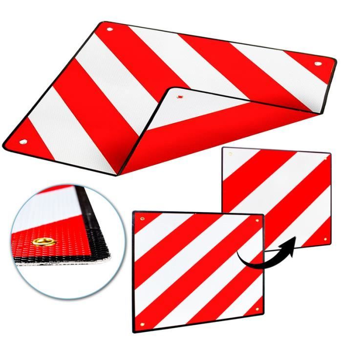 Panneau Réfléchissant 2-en-1 Rouge/blanc 50x50cm - Camping-car, Remorque