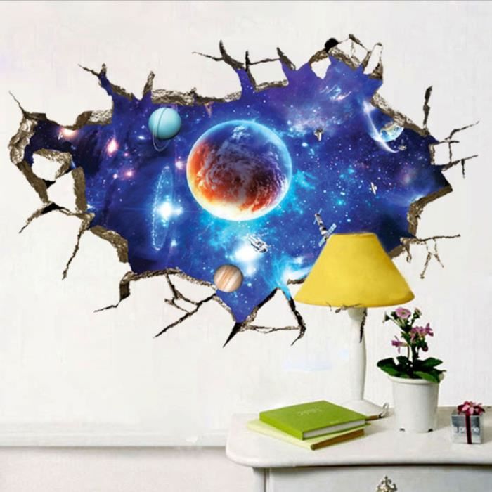Luming Carte du Monde 3D Stickers Muraux Décoration