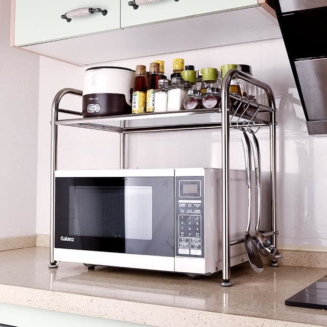 Étagère à Micro-Ondes En Acier Inoxydable Hengchen - Étagère Rétractable Murale