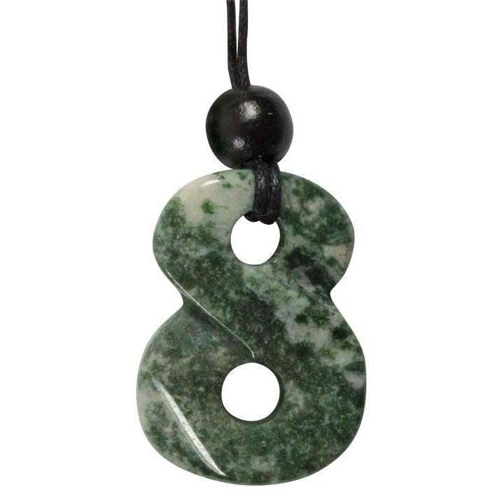 Pendentif Coeur En Agate Naturelle 2 Cm Sur Cordon Ciré Noir - Occasion