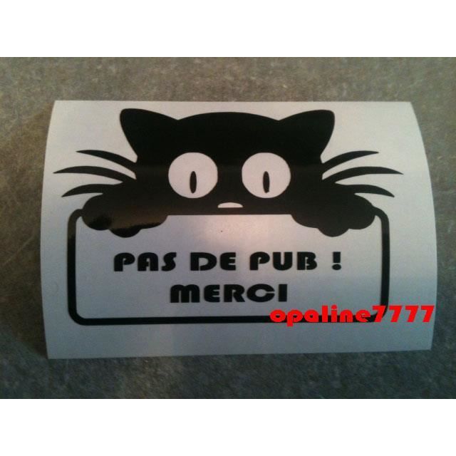 Sticker Pas De Publicite Pub Chat Boite A Lettre Cdiscount Maison