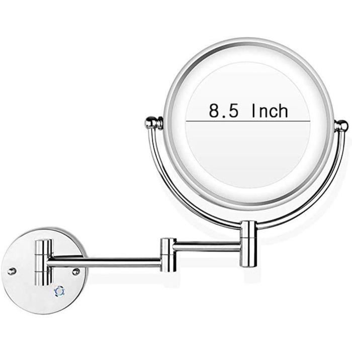 Miroir De Maquillage LED Rond 40 Cm - Éclairage Haute Luminosité, Interrupteur Tactile - Cadre Noir - Pour Coiffeuse - 8