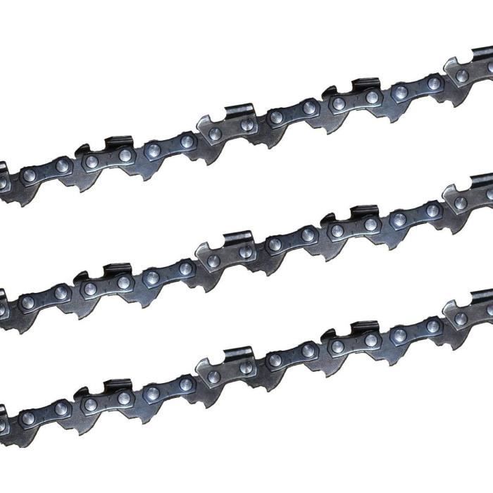 3 x chaîne de tronçonneuse 1,52 mm (3-8 1,1 mm 52 maillons pour