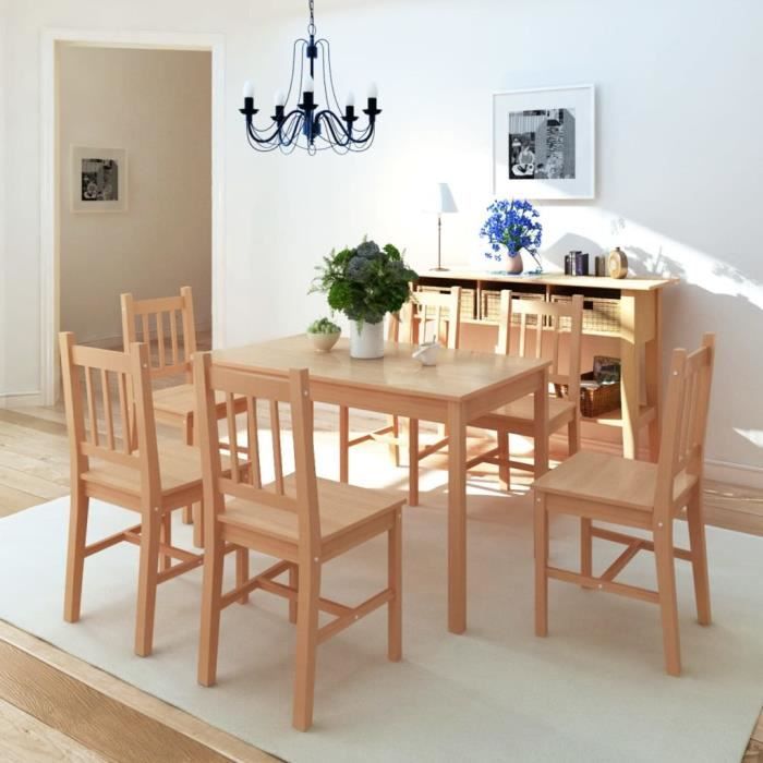 Ensemble Table et Chaises de Salle à Manger 7 Pièces 1 Table 120 x 70