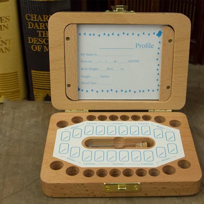 Boîte à Souvenirs En Bois Pour Dents De Lait & Cordon Ombilical – Cadeau émouvant Pour Bébé, Anniversaire Ou Noël