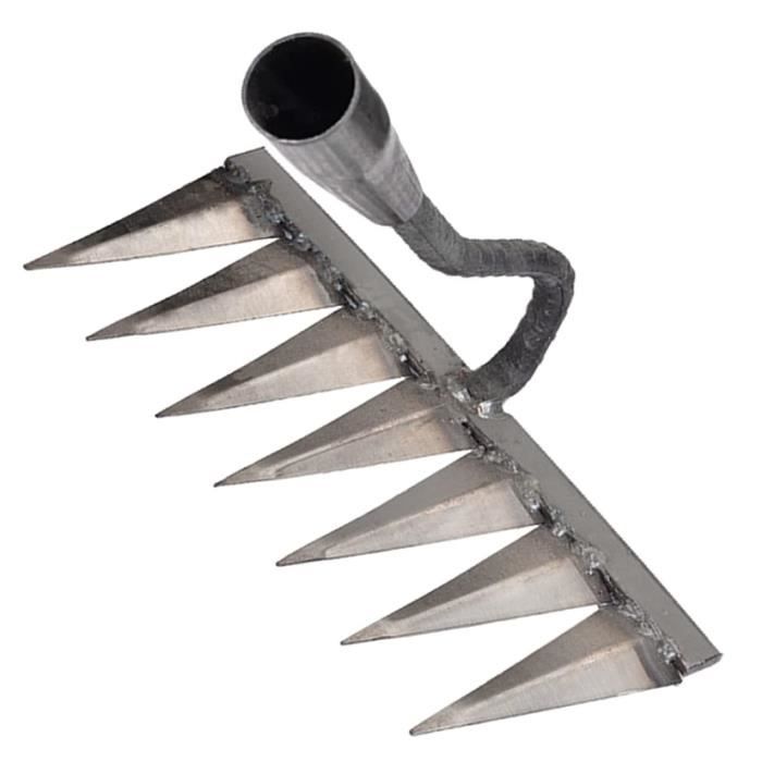 Hearthxy désherbage | Râteau à Main Jardin en Acier au Carbone,Jardin en métal Robuste pour