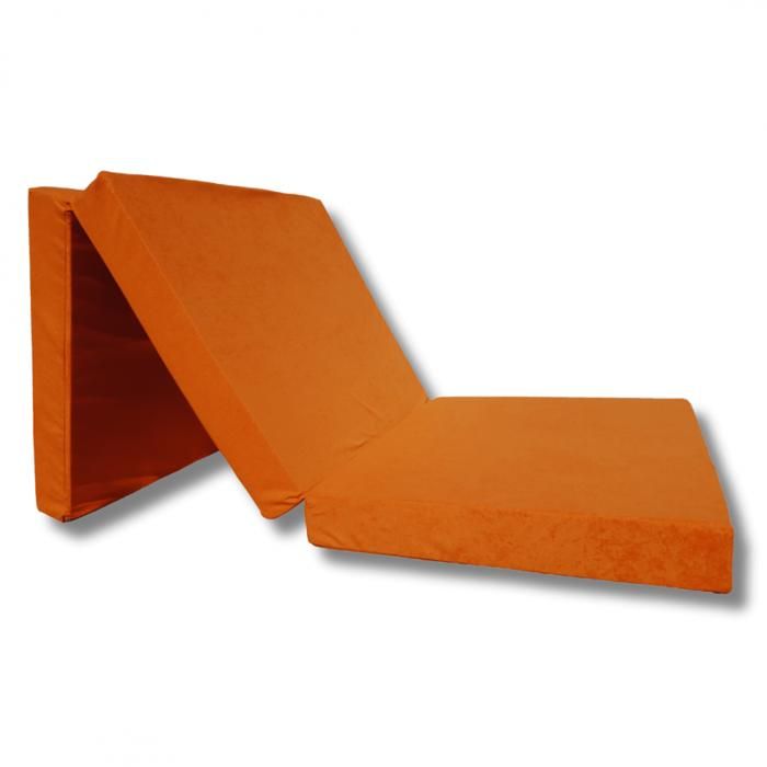 matelas lit futon pliable pliant - natalia spzoo - orange - mousse polyuréthane - 1 personne