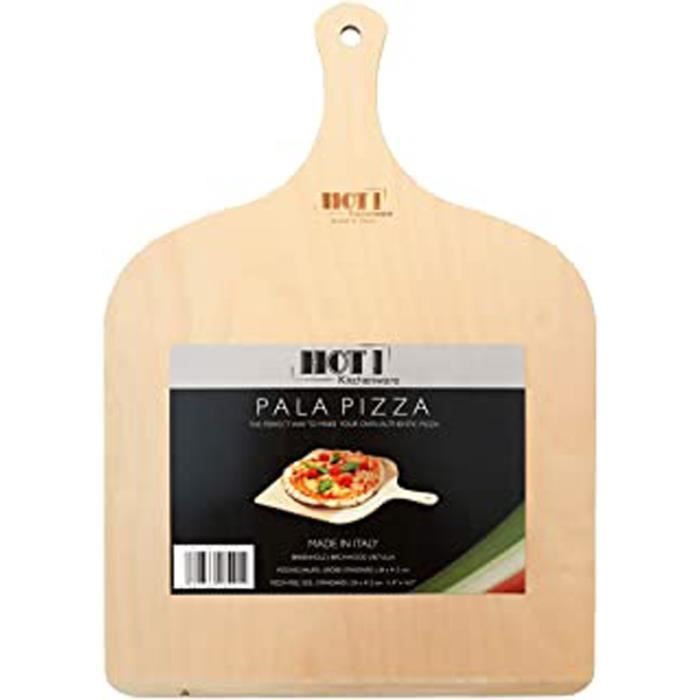 accessoire de cuisine indispensable 42 x 30 cm Pelle à pizza fabriquée en Italie avec manche court en 100 % bois de bouleau naturel 