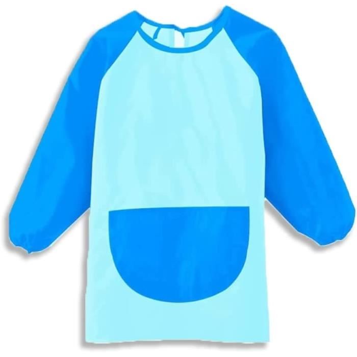 Blouse Peinture Enfant - Tablier Imperméable Jaune - Manches Longues et Grande Poche - Beaux-Arts et Loisirs créatifs