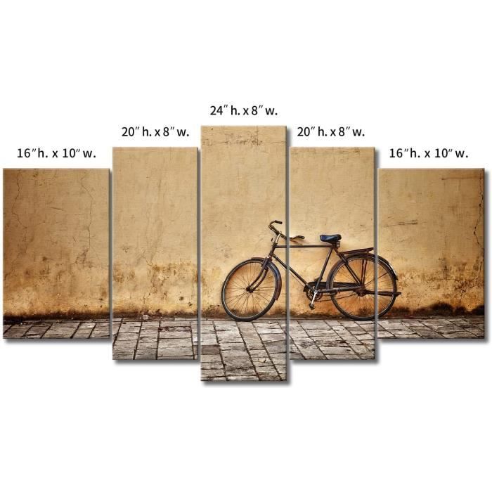 Islandburner Tableau Sur Toile Vieux Scooter Vespa Café - Taille 80x40cm - Décoration Murale Moderne