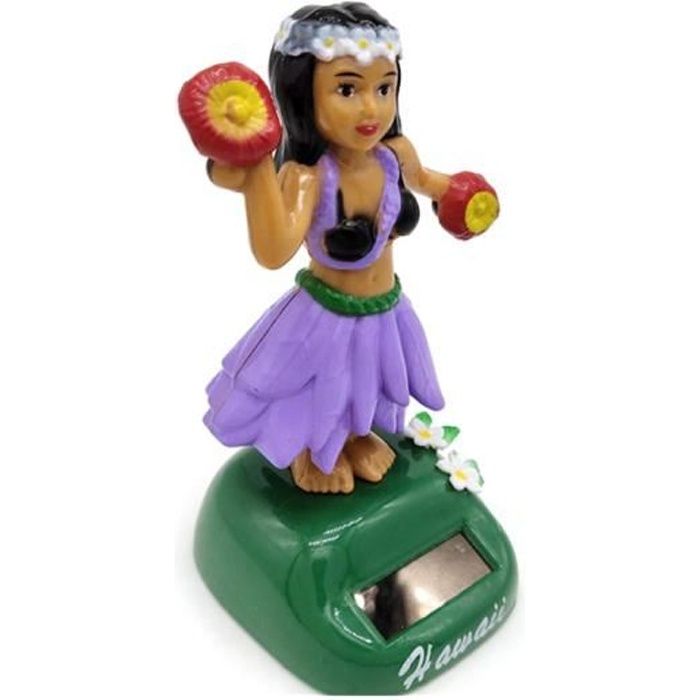 Hawaii Fille Danseuse Solaire Voiture,Figurine Solaire pour Voiture Qui  Bouge,Solaire Dansante Hawaïens Danseuse Hawaienne