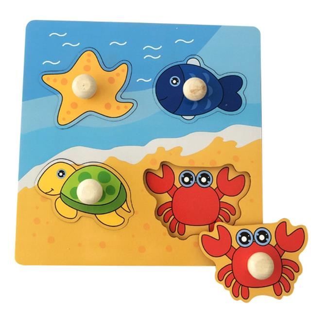 Puzzle En Bois 6 X 9 Pièces Pour Enfants Dès 3 Ans - Animaux Dessin Animé Éducatif - Lot De 6 Puzzles