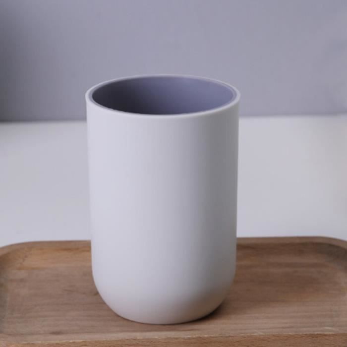 RabyLeo Porte-Brosse à Dents Blanc – Tasse De Bain De Bouche Antidérapante En Plastique, 7,2 X 7,6 X 10,2 Cm