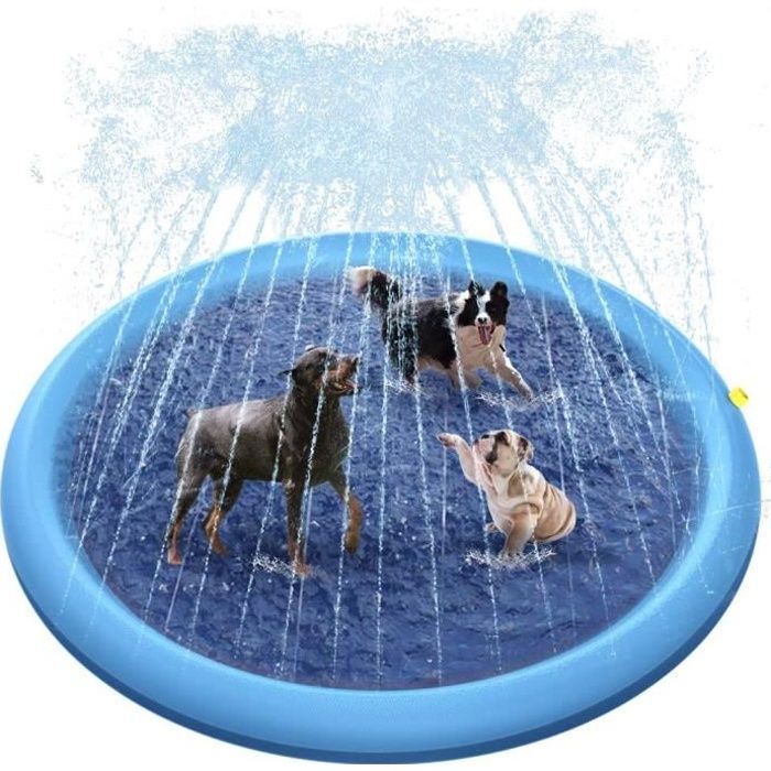 Piscine pour Chien, 170cm antidérapant,arrosage pour chiens, épais, durable, piscine pour animaux, jouets d'eau d'été Extérieur,