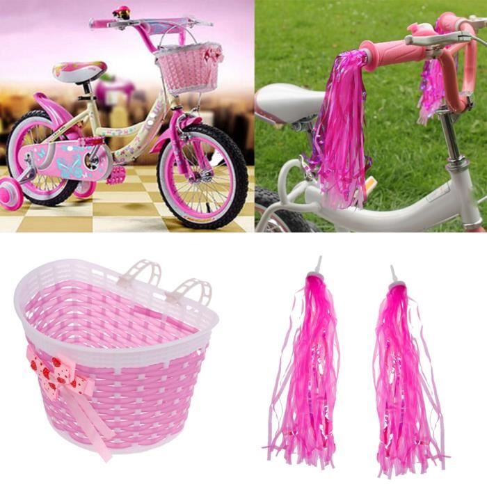 Panier avant de vélo pour enfants filles, étui de support de Shopping + banderoles de Scooter, accessoires d