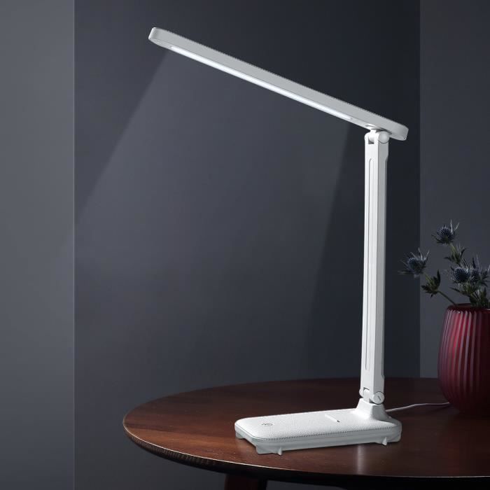 lampadaire liseuse avec portable DEL de table Lampe de bureau pour sans fil Charger 