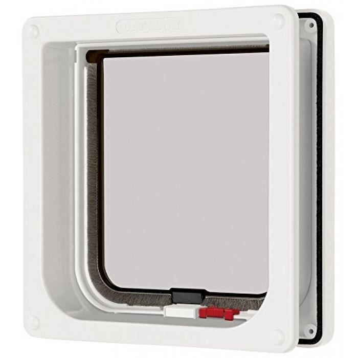 Petmate Chatière Petsafe Cat Mate Verrouillable Avec Tunnel Cache Découpe Blanc , Hauteur X Longueur X Largeur : 19 Cm X 4.5 Cm X 19.5 Cm