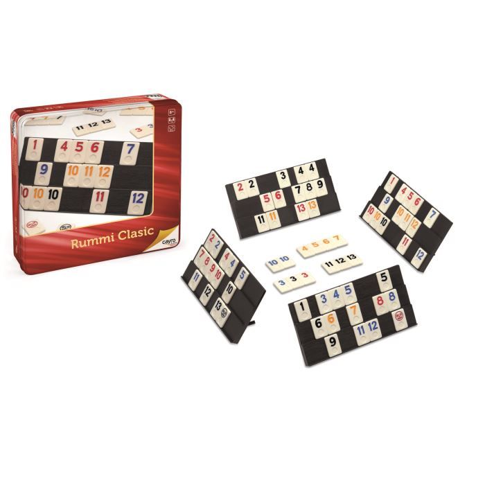 Jeu de plateau Rummi classique - WDK - Boîte métal - 2 à 4 joueurs - À partir de 8 ans - Mixte - Jeu de société familial