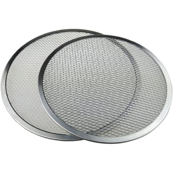 Lot De 2 Moules à Pizza Ronds Perforés 29 Cm - Plaque En Aluminium Anodisé Pour Four - 8