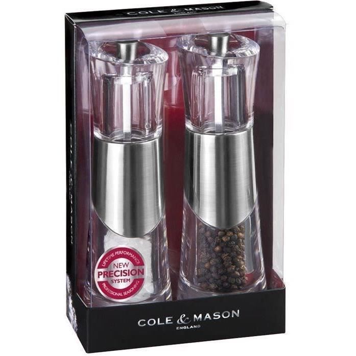 Coffret moulins poivre et sel Bobbi - chrome brossé