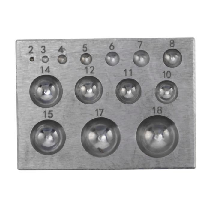 Bloc De Tapotage Acier Pour Bijoux - Forme Cube Avec Empreintes Carrées Et Dômes - 2 Pouces