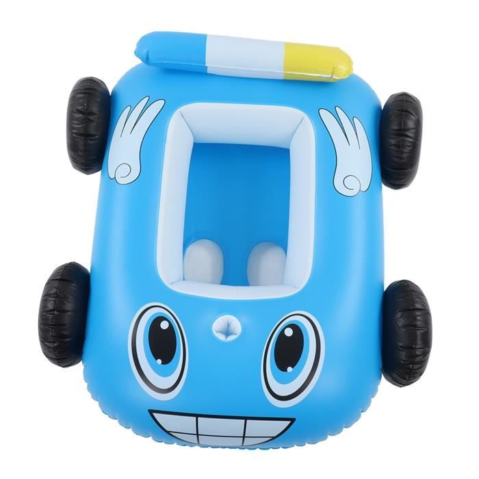 Bateau Flottant en Forme de Voiture pour Bébé, Flotteur de Piscine Gonflable avec Auvent en PVC Épais, Bateau Flottant en Forme de Voiture avec