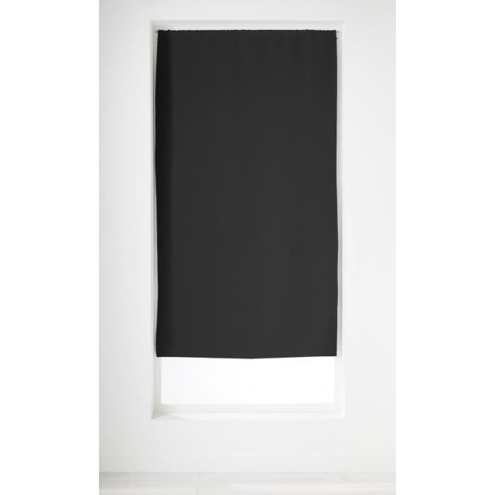 Vitrage uni et occultant - Noir - 60 x 120 cm