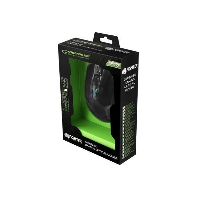 Esperanza EGM205B Jouer Droitier USB Type A Optique 2400 DPI Neuf - vue 2