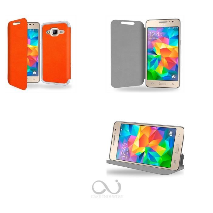 Etui luxe Samsung Galaxy Grand Prime Orange Collection Exception ...
