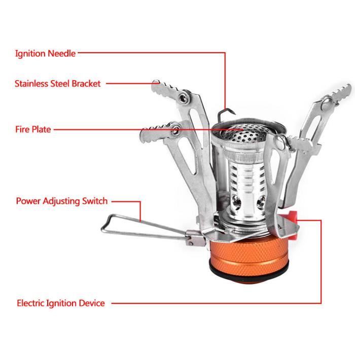 Réchaud De Camping Pliable à Bois - Poêle Portable Avec Pare-brise Et Grille - Multi-combustibles (bois, Charbon) - Pour Cuisiner En Extérieur