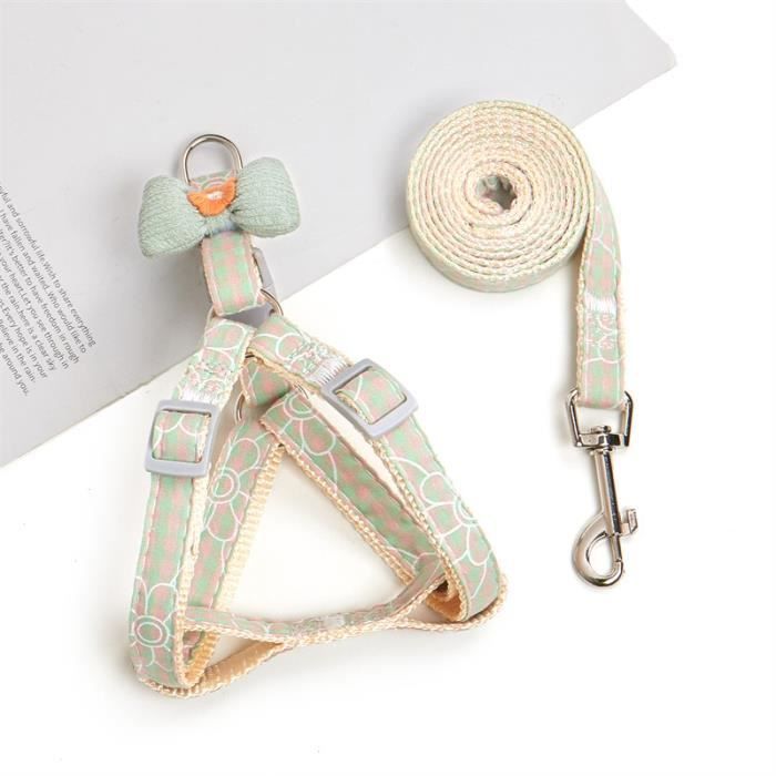 Meilleurs prix pour Ensemble de laisse pour chat longueur de la laisse 120 vert clair convient au tour de poitrine 23-38cm.