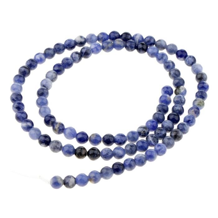 105 Perles Rondes 4 Mm En Lapis Lazuli, Pierre Naturelle