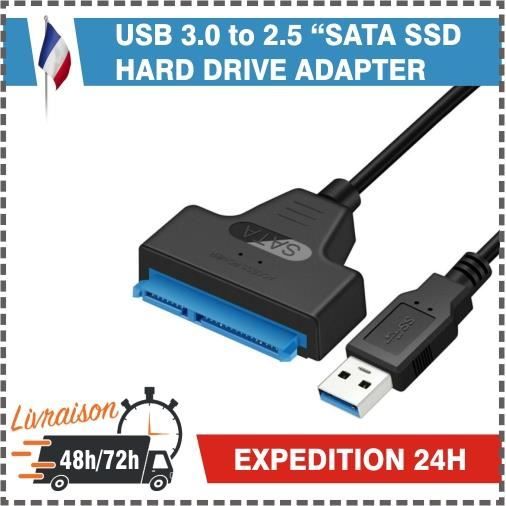 Câbles SATA Convertisseur SATA vers USB3.0 Câble adaptateur USB 3.0 à 2.5\