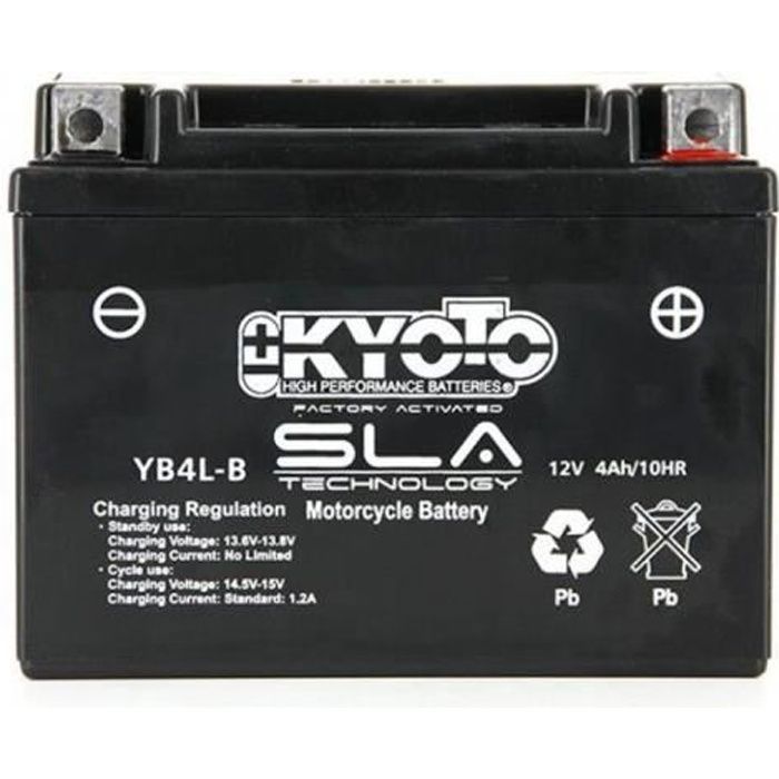 Batterie Kyoto pour Scooter MBK 50 Nitro LC 2T 2003 à 2018 YB4L-B SLA / 12V  4Ah - Cdiscount Auto