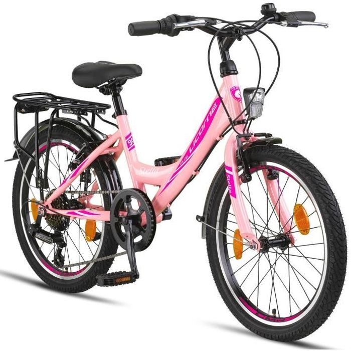 Licorne Bike Stella Premium City Bike 24,26 et 28 pouces – Vélo hollandais, Garçon [20, Rose]