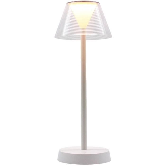 Lampe de table sans fil LED blanc chaud H30cm ABBY