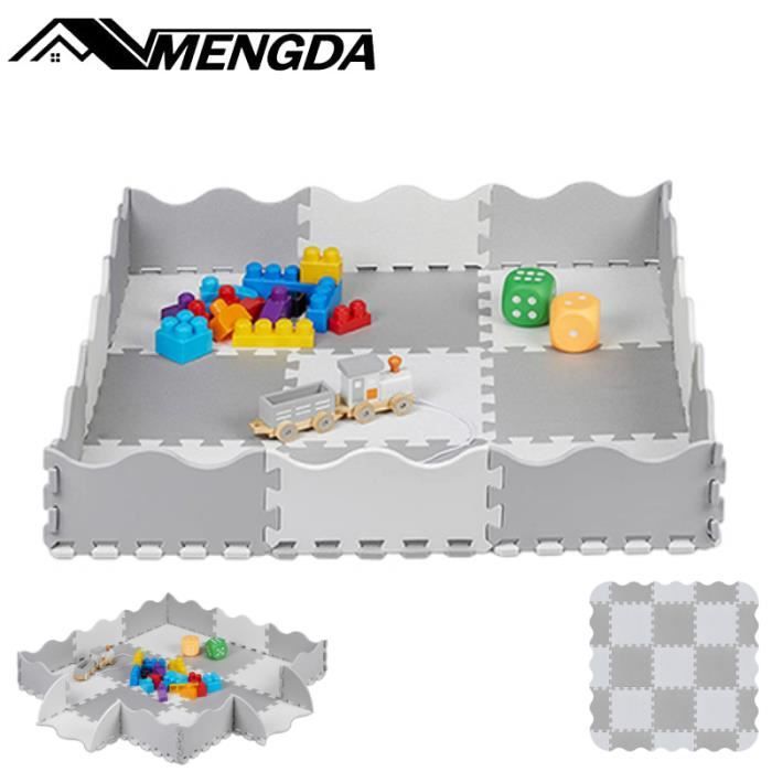 Tapis Puzzle, Motif étoiles, 8 Pièces, Mousse EVA, Sans Substances Nocives Enfants 50x50cm Blanc Gris Relaxdays 84654477