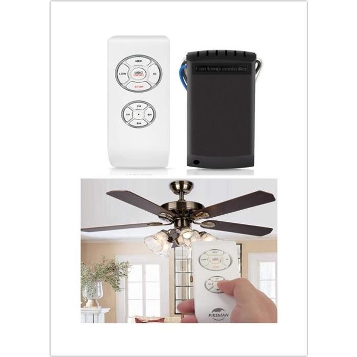 Télécommande pour ventilateur de plafond infra-rouge MKISHINE - Blanc - Facile à installer et à utiliser - Mkishine